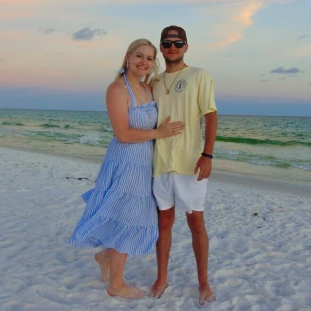 Striped Blue White Midi Dress Tie Straps Shirred Ruffle Detail - Picture 14 of 16